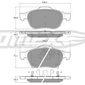 Zestaw klocków hamulcowych, hamulce tarczowe TOMEX BRAKES TX 13-64 Niska cena