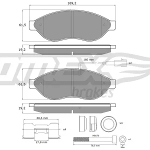Ostatnie sztuki Zestaw klocków hamulcowych, hamulce tarczowe TOMEX BRAKES TX 14-39