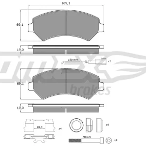 Nowy Zestaw klocków hamulcowych, hamulce tarczowe TOMEX BRAKES TX 14-40