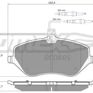 Dodaj do koszyka Zestaw klocków hamulcowych, hamulce tarczowe TOMEX BRAKES TX 14-68