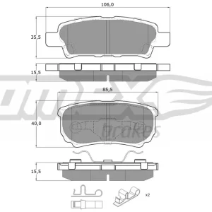 Zestaw klocków hamulcowych, hamulce tarczowe TOMEX BRAKES TX 14-87 Darmowa dostawa