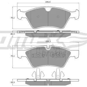 Rabat Zestaw klocków hamulcowych, hamulce tarczowe TOMEX BRAKES TX 14-57
