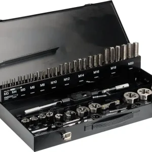 ZESTAW GWINTOWNIKOW I NARZYNEK /M3-M4-M5-M6-M8-M10-M12-M14-M16-M18-M20/ KPL.56CZESCI HSS M2 OPK YATO Tani